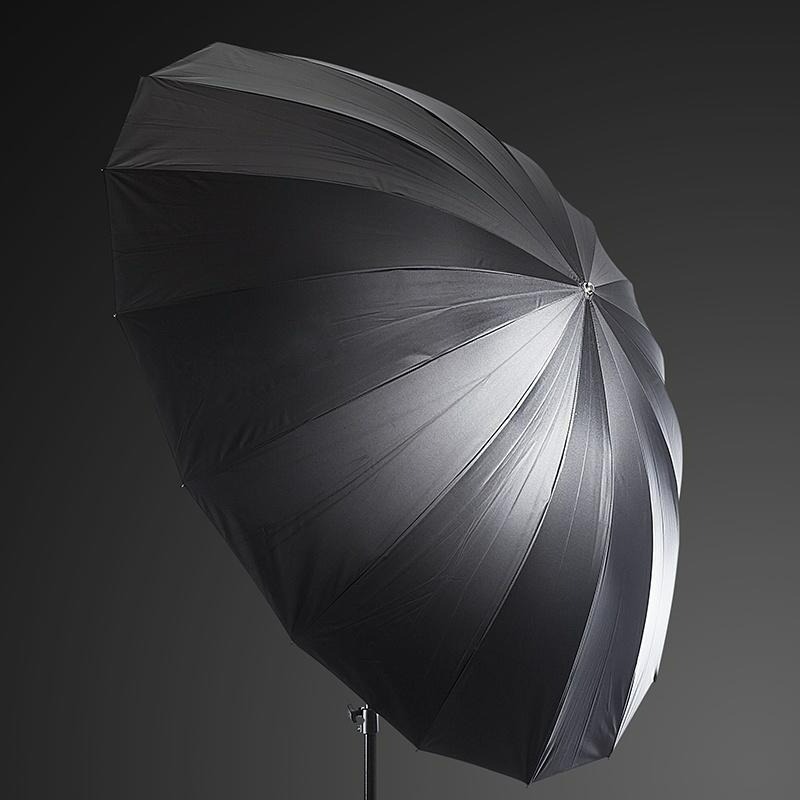 三重☆大人氣☆ 150cm 拋物線 纖維骨 反射黑銀傘+白色柔光罩 柔光布-細節圖4
