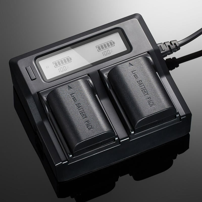 三重☆大人氣☆ LCD液晶顯示雙槽高速充電器 + 副廠 LP-E6 充電池 X2-細節圖2