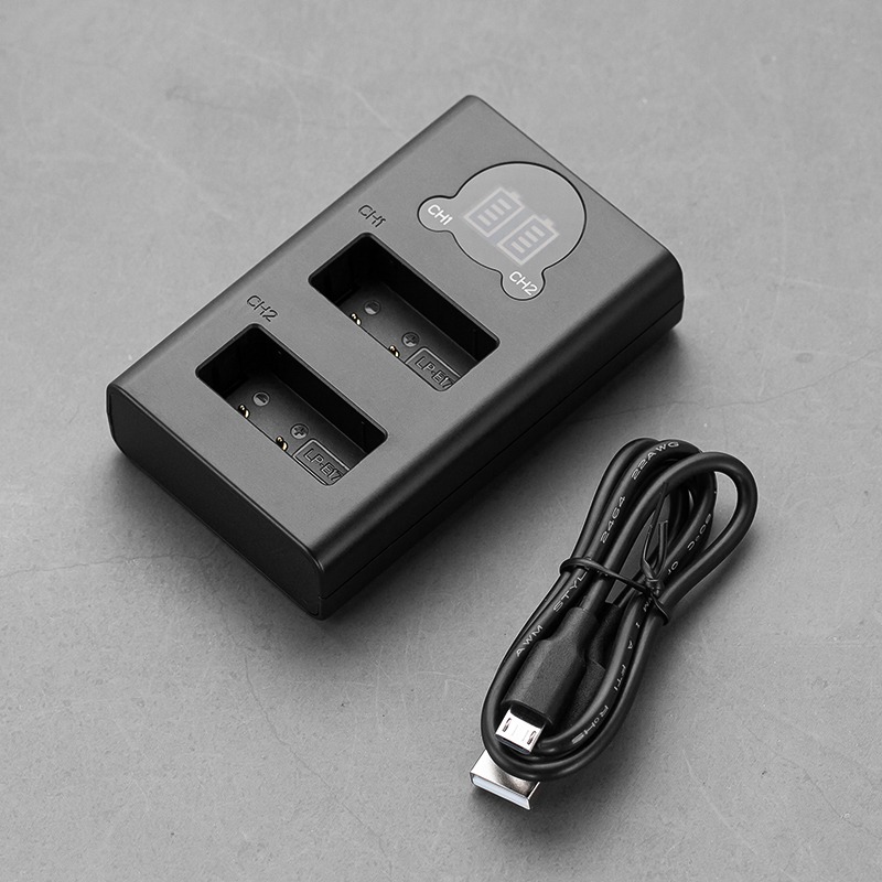 三重☆大人氣☆ Micro USB/ Type-C 雙用 LCD顯示 USB 雙槽充電器 for LP-E17-細節圖2