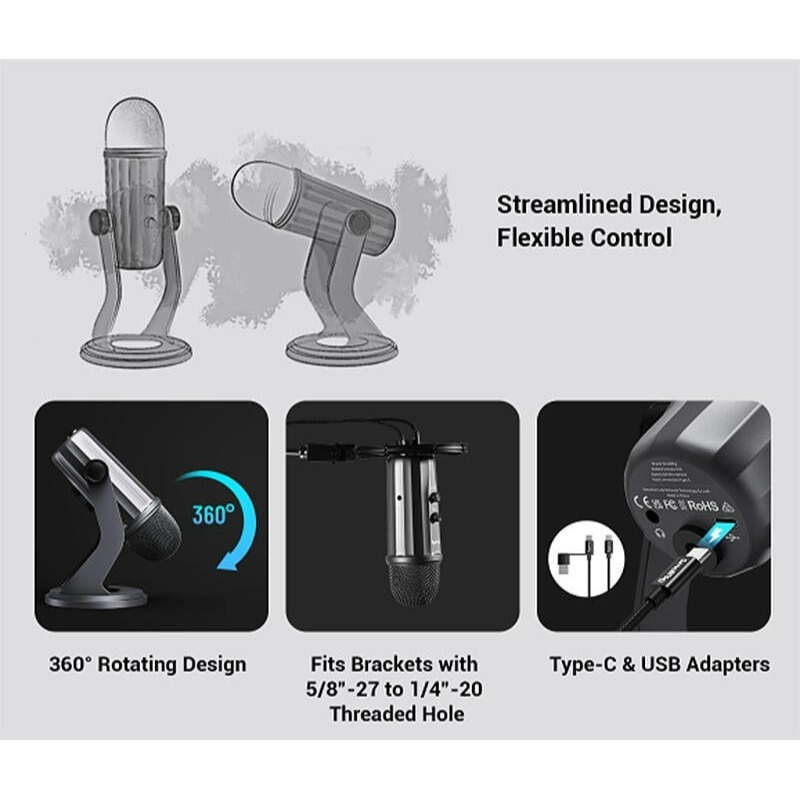 三重☆大人氣☆ SmallRig 3465 Forevala U50 USB 麥克風 直播 錄音棚-細節圖7