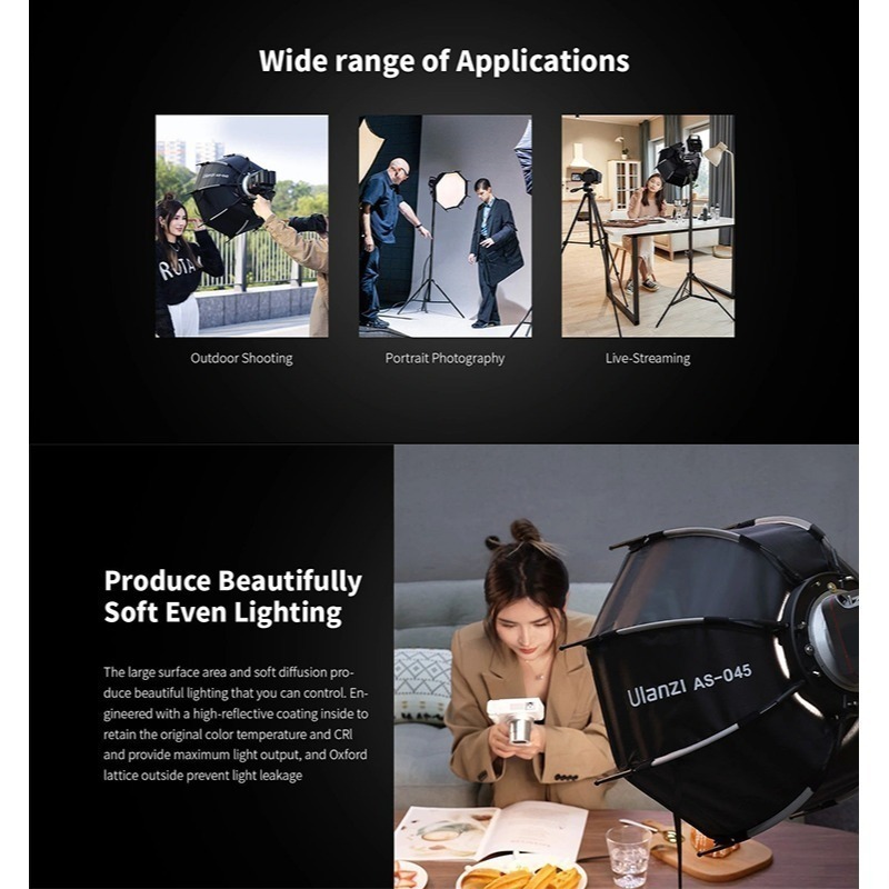 三重☆大人氣☆ Ulanzi AS045 45cm 保榮卡口 快裝 八角 柔光罩 3308 AS-045-細節圖5