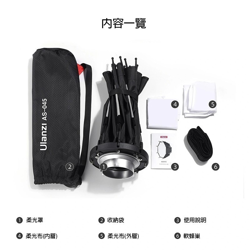 三重☆大人氣☆ Ulanzi AS045 45cm 保榮卡口 快裝 八角 柔光罩 3308 AS-045-細節圖7