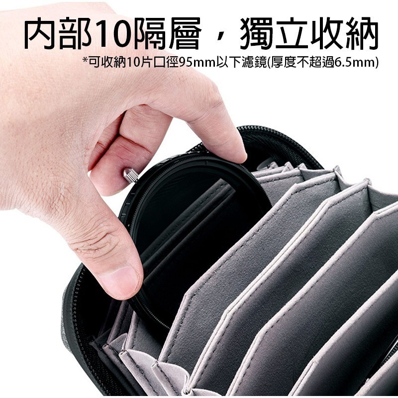 三重☆大人氣☆ JJC FP-K10 圓形濾鏡 硬殼 收納包 濾鏡包 (大)-細節圖2