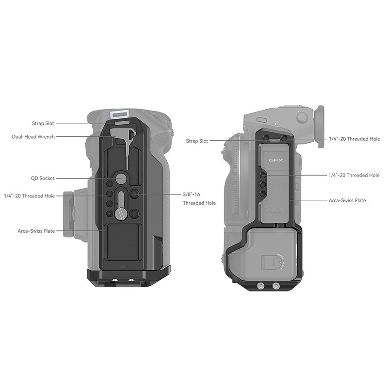 三重☆大人氣☆ SmallRig 4203 專用 L架 L型支架 豎拍板 for GFX100 II 帶電池把手-細節圖4