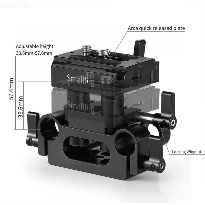 三重☆大人氣☆ SmallRig 2272 B 通用 15mm導軌 支撐系統底板 升降管夾系統-細節圖4