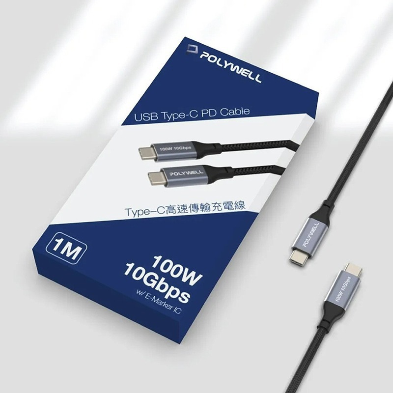 ☆大人氣☆POLYWELL 寶利威爾 USB 3.1 3.2 Gen2 10G 100W Type-C 高速 充電線-細節圖9