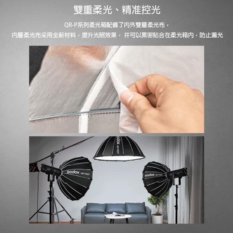 ☆大人氣☆神牛 Godox QR-P60T QR-P90T QR-P120T QR-P150T 微深拋 圓形 柔光箱-細節圖6