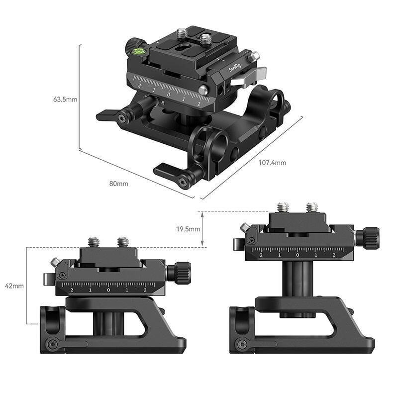 三重☆大人氣☆ SmallRig 4233 通用 Arca-Swiss 15mm導軌 高度可調 升降管夾系統-細節圖2