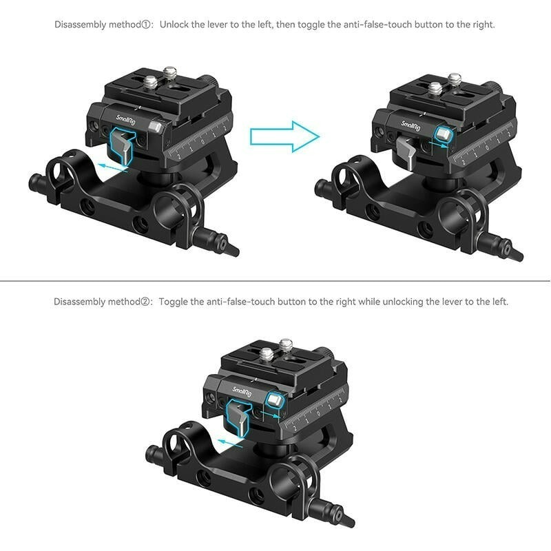 三重☆大人氣☆ SmallRig 4233 通用 Arca-Swiss 15mm導軌 高度可調 升降管夾系統-細節圖6