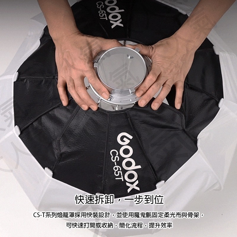 三重☆大人氣☆ Godox 神牛 CS-50T CS-65T CS-85T 快撐 扁形 柔光球 保榮卡口 燈籠罩-細節圖3