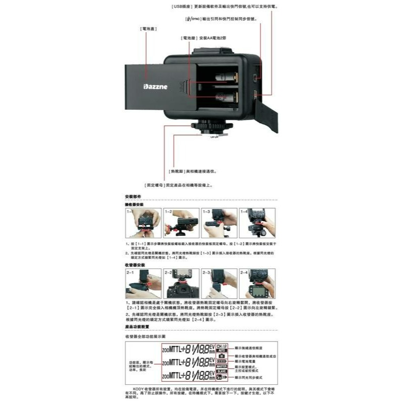 三重☆大人氣☆ Dazzne Kody TTL RX 單接收器 for canon-細節圖5
