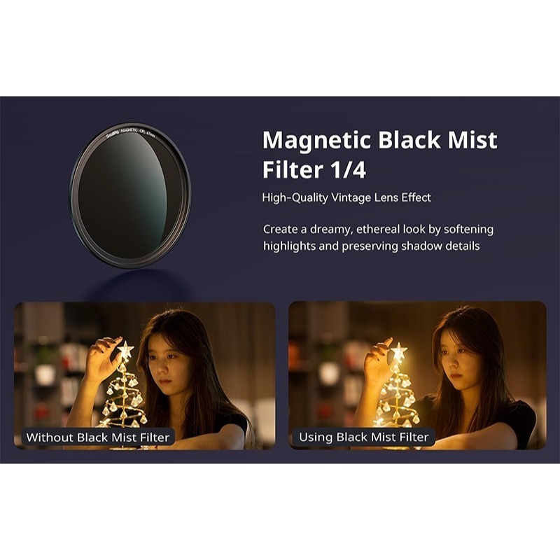 三重☆大人氣☆ SmallRig 4583 67mm 磁吸式 1/4 黑柔焦 濾鏡-細節圖2