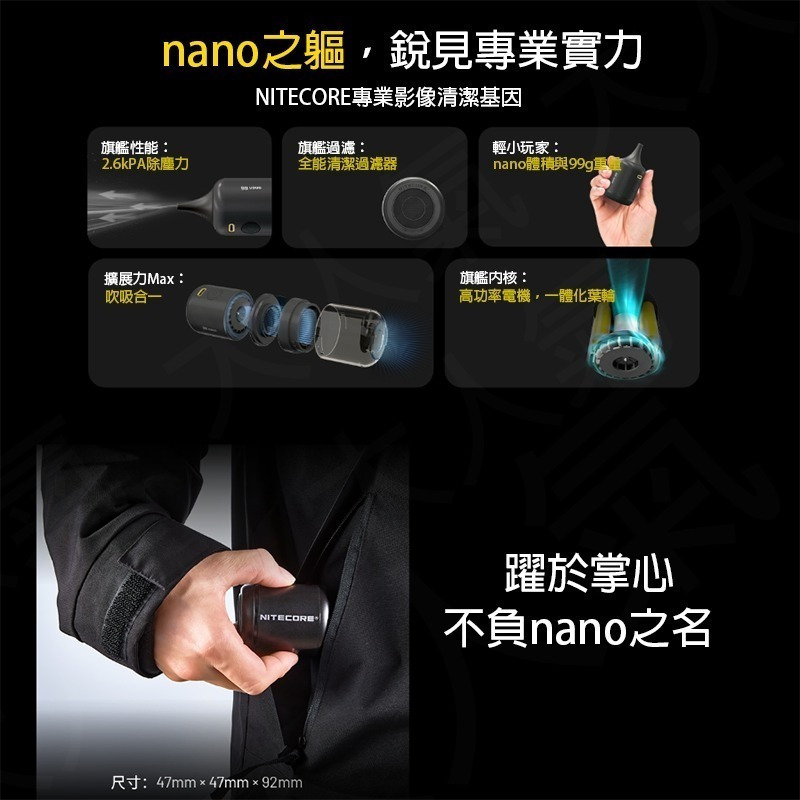 三重☆大人氣☆開年公司貨 NITECORE 奈特柯爾 BB nano 電動清潔吹塵器 吹球-細節圖6