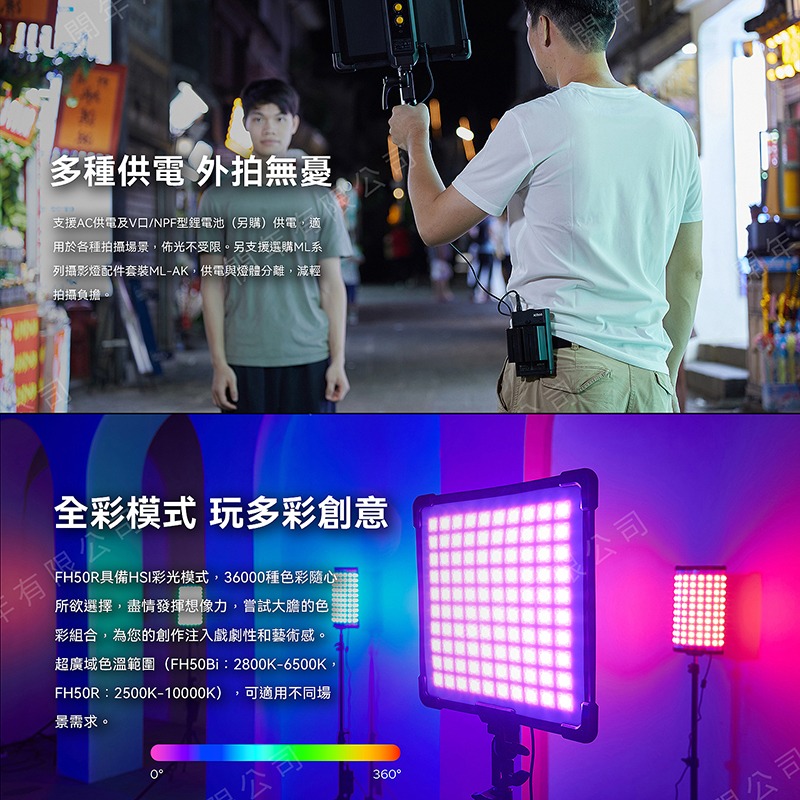 ☆大人氣☆開年公司貨 Godox 神牛 FH50Bi 雙色溫版 / FH50R RGB版 LED 輕量 軟板燈 布燈-細節圖7