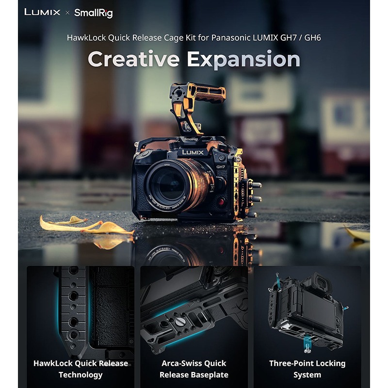 三重☆大人氣☆ SmallRig 4824 HawkLock 快拆系列 相機 提籠 LUMIX GH7 / GH6-細節圖7