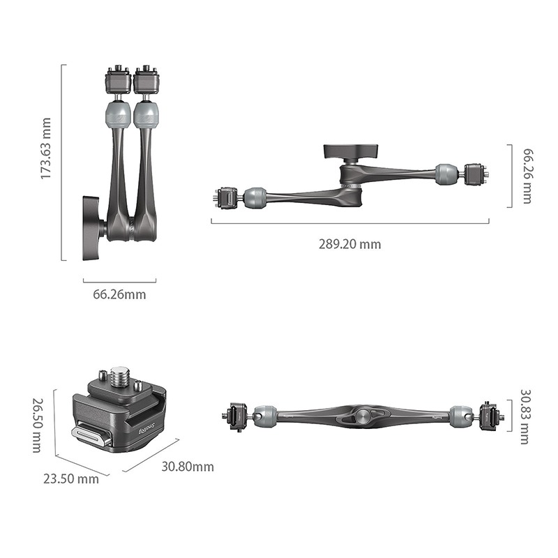 三重☆大人氣☆ SmallRig 4489 HawkLock H21 11吋 快拆 花環 魔術臂 魔力臂帶球頭 魔術手-細節圖2