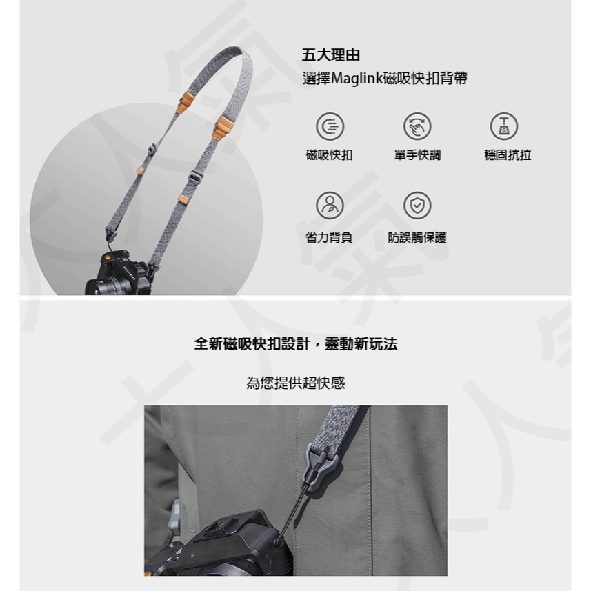 三重☆大人氣☆ Ulanzi 小隼 Falcam Maglink Classic 快裝磁吸 肩帶 相機背帶-細節圖2