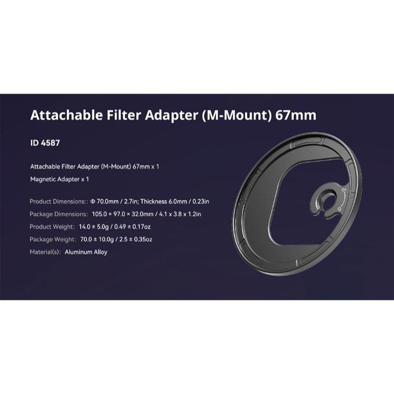 三重☆大人氣☆ SmallRig 4587 手機提籠 M型卡口 轉 67mm 濾鏡 磁吸 轉接環-細節圖7