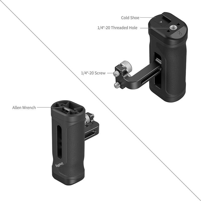 三重☆大人氣☆ SmallRig 4755 雙1/4 螺絲 輕量迷你 側手把 側手柄 小型 把手 提籠 手把 握把-細節圖5