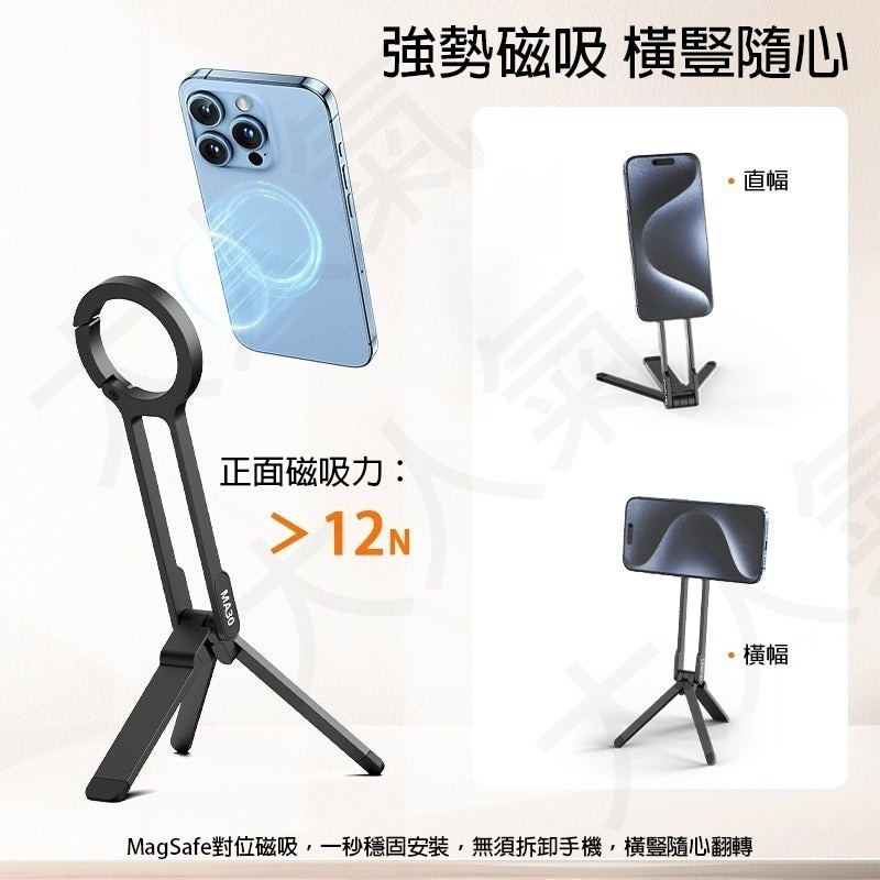三重☆大人氣☆ Ulanzi MA30 登山扣 MagSafe 手機支架 三腳架 自拍棒 M030-細節圖4