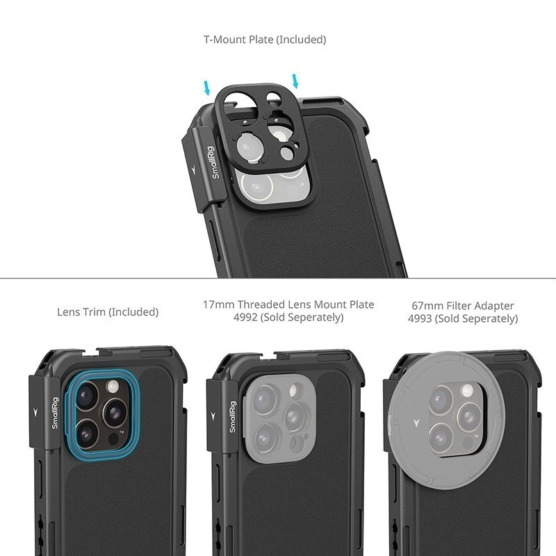 三重☆大人氣☆ SmallRig 5005 iPhone 16 Pro Max 專用 手機 提籠 + 保護框 雙手持版-細節圖3