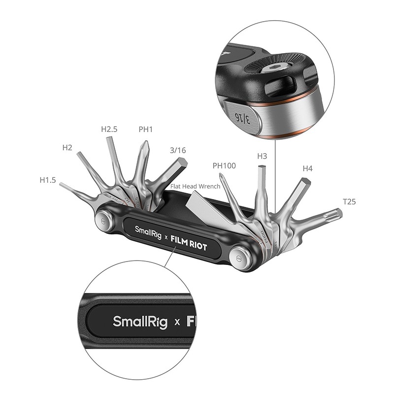 三重☆大人氣☆ SmallRig 10合1 多角度 折疊 工具組 4375 黑 4813 紅 4814 綠-細節圖3