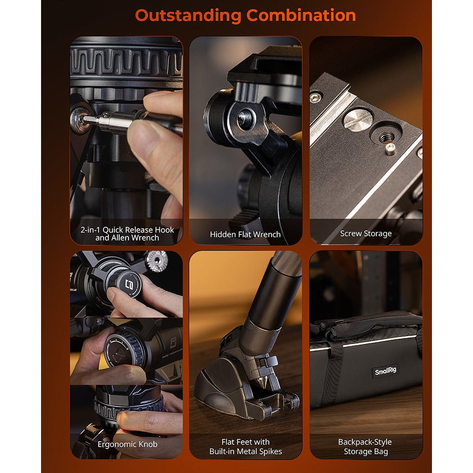 三重☆大人氣☆ SmallRig x Potato Jet TRIBEX 4259 液壓 碳纖維 三腳架-細節圖10