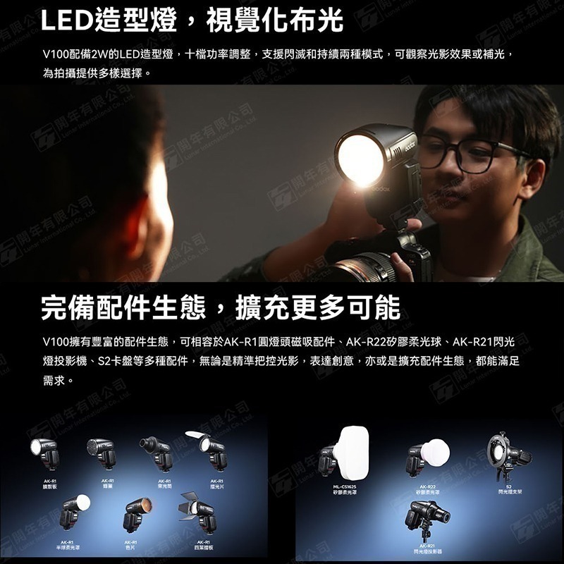 三重☆大人氣☆開年公司貨 Godox 神牛 V100 TTL 鋰電 圓頭 機頂 閃光燈-細節圖10