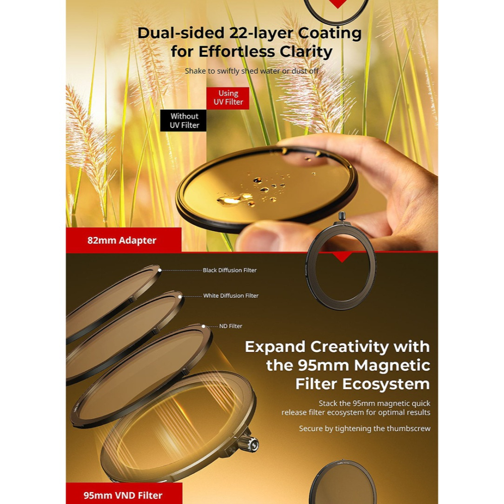 三重☆大人氣☆ SmallRig 4781 82mm UV 和 VND 濾鏡 套組-細節圖6
