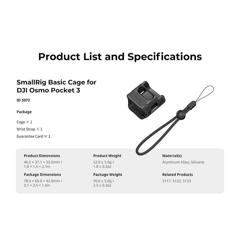 三重☆大人氣☆ SmallRig 5072 提籠 for DJI Osmo Pocket 3-細節圖9