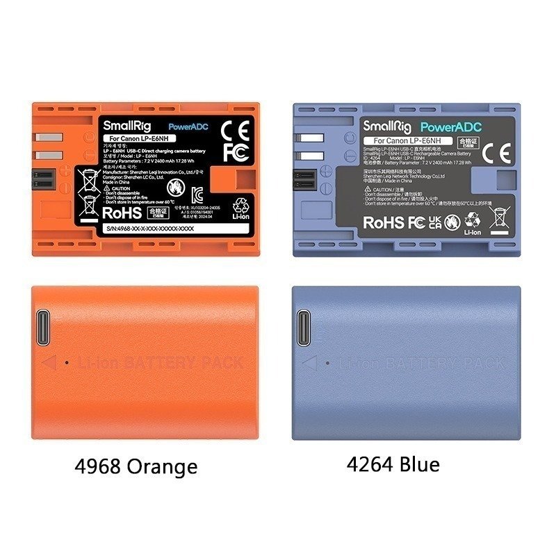 三重☆大人氣☆ SmallRig 4968 橘 4264 藍 USB-C LP-E6NH-細節圖3