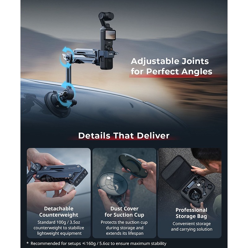 三重☆大人氣☆ SmallRig 5123 運動相機用 迷你 避震臂-細節圖8