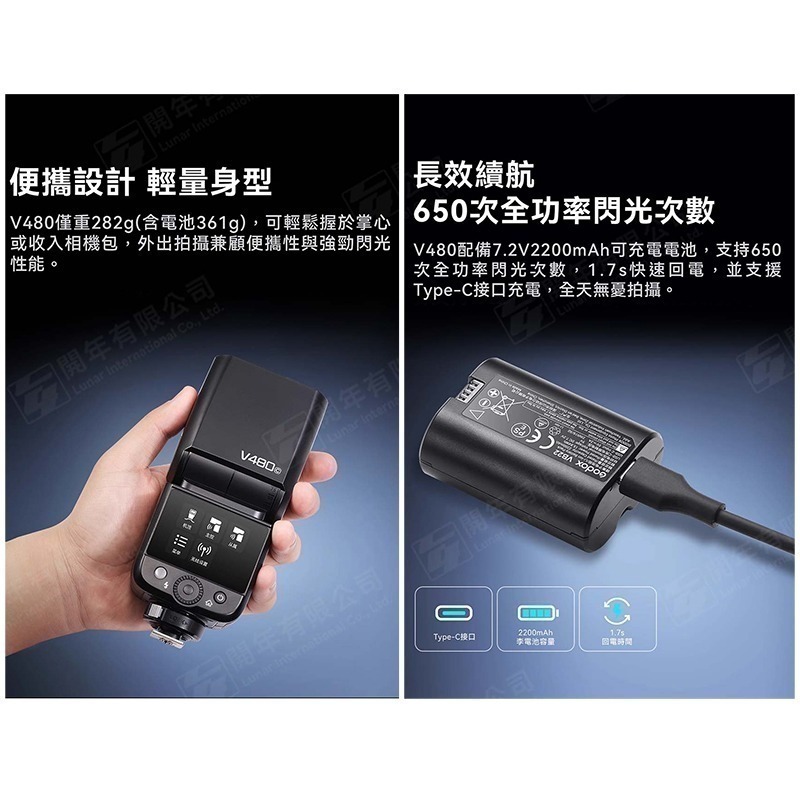 三重☆大人氣☆開年公司貨 Godox 神牛 V480 高速回電版 TTL 閃光燈-細節圖5
