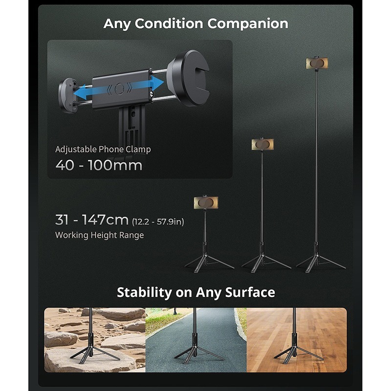 三重☆大人氣☆ SmallRig 5291 ST30 Lite 一鍵快開 自拍棒 三腳架-細節圖6