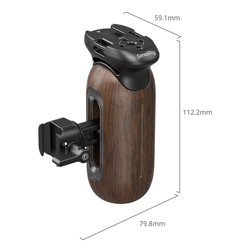 三重☆大人氣☆ SmallRig 5239 帶 NATO 夾  雙用 木質 側手把 側握把-細節圖2