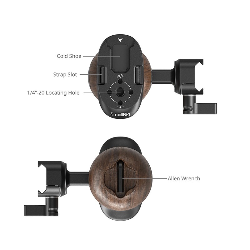 三重☆大人氣☆ SmallRig 5239 帶 NATO 夾  雙用 木質 側手把 側握把-細節圖4