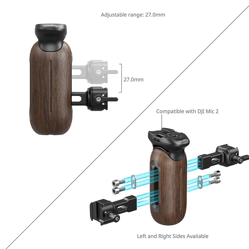 三重☆大人氣☆ SmallRig 5239 帶 NATO 夾  雙用 木質 側手把 側握把-細節圖5