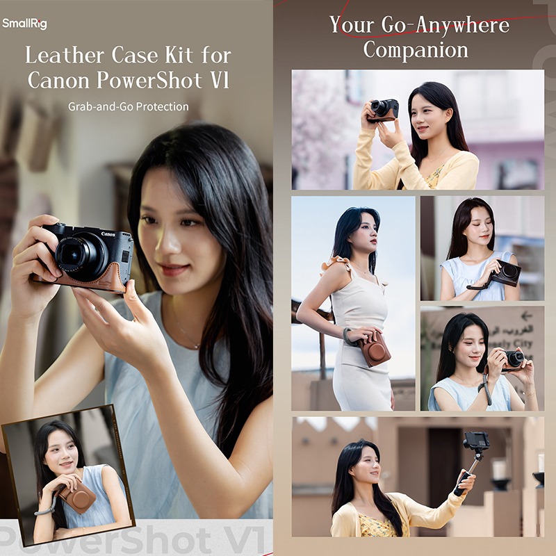 三重☆大人氣☆ SmallRig 5385 棕 / 5386 黑 皮套 套組 for 佳能 Canon V1-細節圖8