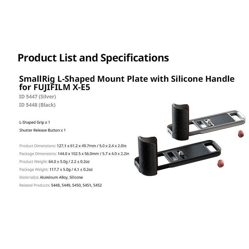 三重☆大人氣☆ SmallRig 5448 黑 / 5447 銀 L型 支架 for 富士 X-E5-細節圖8