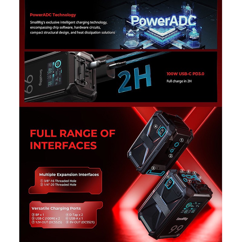 三重☆大人氣☆ SmallRig 4984 X-Touch 智慧型三防 VLOCK電池 X99-細節圖9