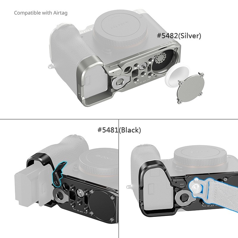 ☆大人氣☆ SmallRig 5481 黑 / 5482 銀 底板 附 Airtag槽 for A7CII A7CR-細節圖5