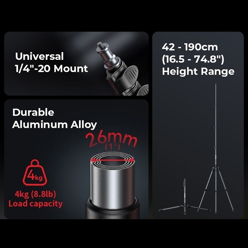 三重☆大人氣☆ SmallRig 5475 RT190 反折 便攜 燈架-細節圖6