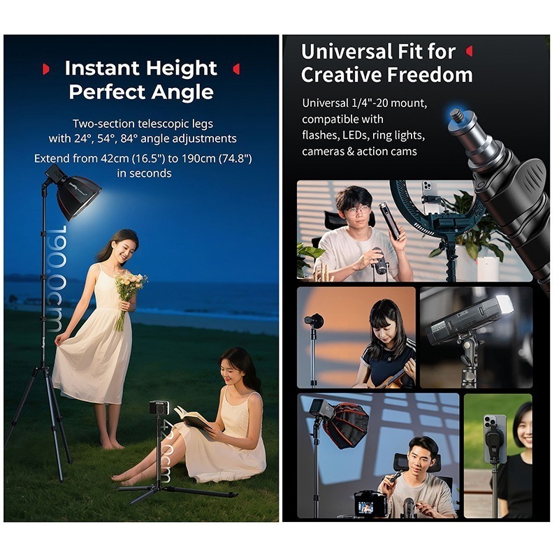 三重☆大人氣☆ SmallRig 5475 RT190 反折 便攜 燈架-細節圖8