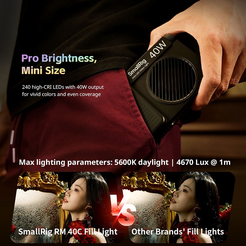 三重☆大人氣☆ SmallRig 5359 RM40C 40W 迷你 LED 補光燈-細節圖5