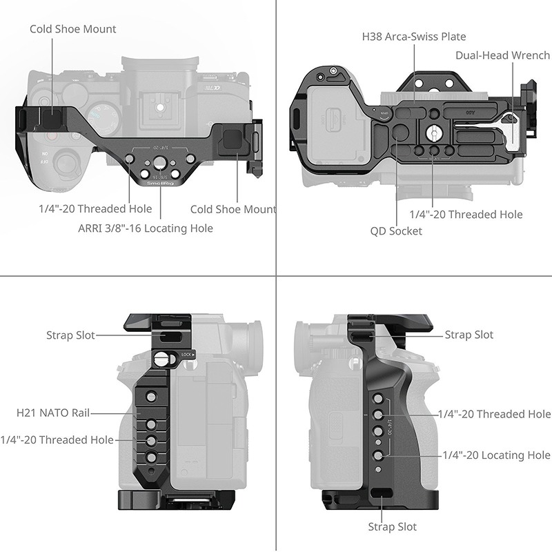 三重☆大人氣☆ SmallRig 5599 HawkLock 高級提籠套組 for A7RV A7IV A7SIII-細節圖4