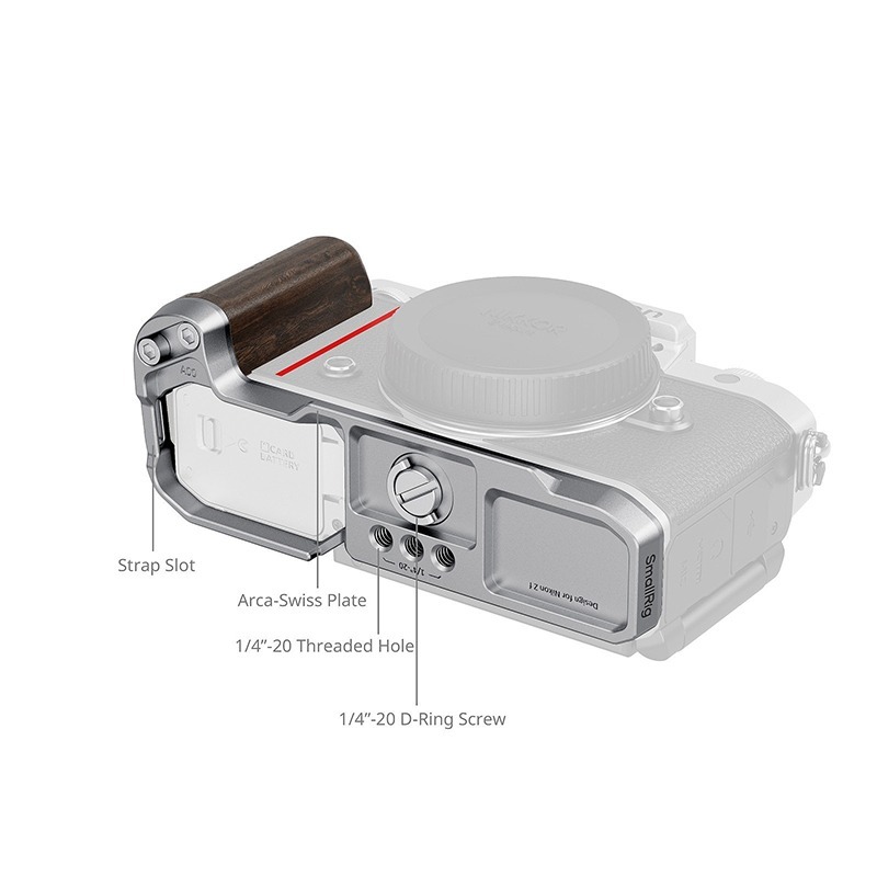 三重☆大人氣☆ SmallRig 5707 木製手把 L型支架 for Nikon Zf（銀色）-細節圖2