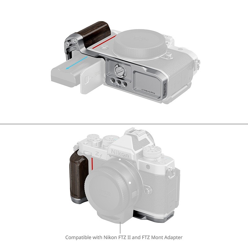 三重☆大人氣☆ SmallRig 5707 木製手把 L型支架 for Nikon Zf（銀色）-細節圖4