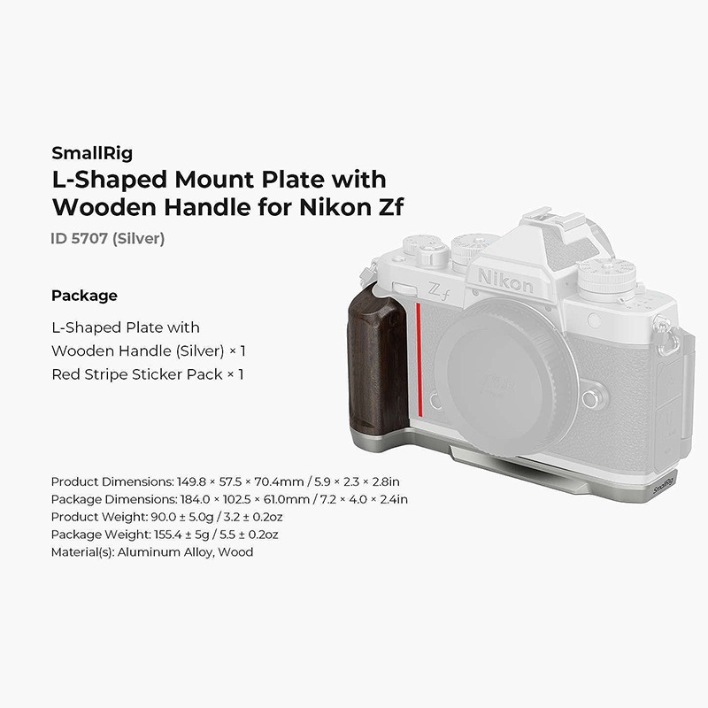 三重☆大人氣☆ SmallRig 5707 木製手把 L型支架 for Nikon Zf（銀色）-細節圖9