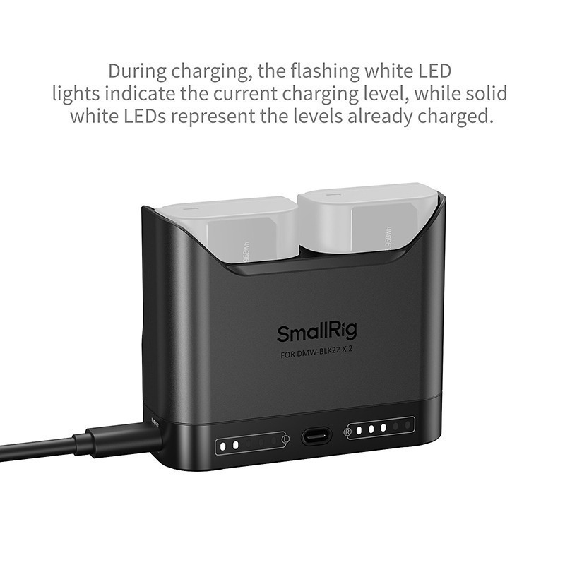 三重☆大人氣☆ SmallRig 5492 BLK22 PD 雙槽充 (不含電池) DMW-BLK22-細節圖4