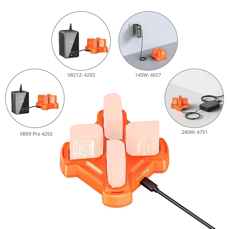 三重☆大人氣☆ SmallRig 5748 BLK22 四迴路 充電器 四迴路快充-細節圖8